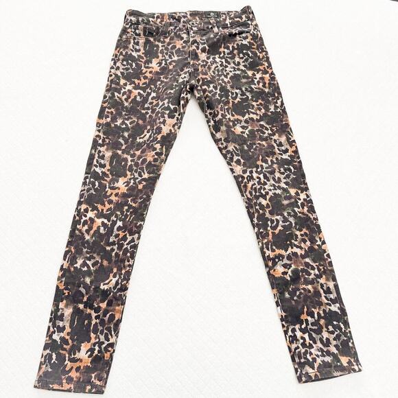 AG The Farrah High-Rise Skinny Ankle Printed Denim Jeans Size 27 - Picture 2 of 8